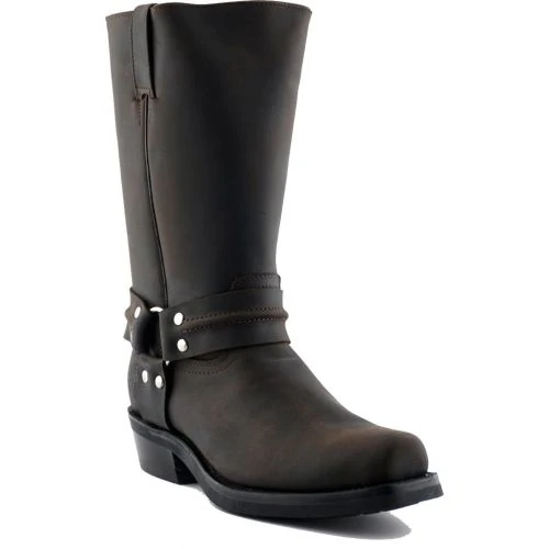 Grinders Mens Renegade Hi Harness Cowboy Biker Boots - Dark Brown 9 Grinders Mens Renegade Hi Harness Cowboy Biker Boots - Dark Brown - Image 7