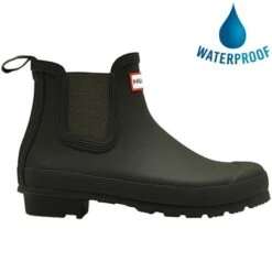 Hunter Womens Original Chelsea Wellington Boots - Dark Olive