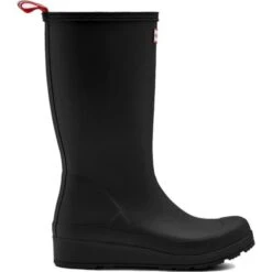 Hunter Womens Original Play Tall Wedge Platform Wellies Rain Boots -Shoe Sales Shop Hunter OriginalPlayTall Black 1 8