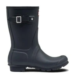 Hunter Womens Original Short Wellies Rain Boots - Navy -Shoe Sales Shop Hunter OriginalShort Navy 1 6