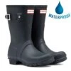 Hunter Mens Original Short Wellies Rain Boots - Navy -Shoe Sales Shop Hunter OriginalShort Navy 2NEW 2
