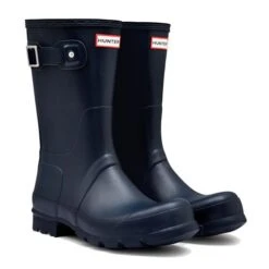 Hunter Mens Original Short Wellies Rain Boots - Navy -Shoe Sales Shop Hunter OriginalShortMens Navy 2 7