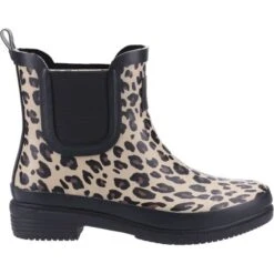 Hush Puppies Womens Minnie Wellington Boots - Leopard -Shoe Sales Shop HushPuppies Minnie Leopard 4 6
