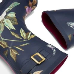 Joules Womens Molly Welly Short Wellington Boots - Navy Floral -Shoe Sales Shop Joules MollyMid NavyFloral 2 5
