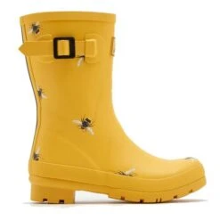 Joules Womens Molly Welly Short Wellington Boots - Gold Botanical Bees -Shoe Sales Shop Joules MollyWelly GLDBOTB5 6
