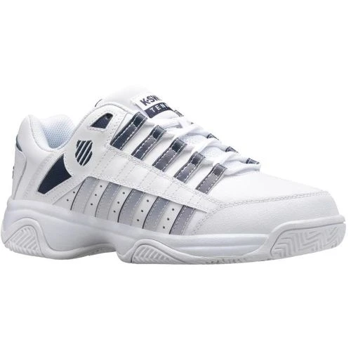 K-Swiss Mens Court Prestir Tennis Shoes - White Navy 3 K-Swiss Mens Court Prestir Tennis Shoes - White Navy