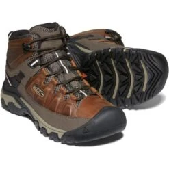 Keen Mens Targhee III Mid WP Waterproof Walking Boots - Chestnut Mulch -Shoe Sales Shop Keen TargheeIIIMid ChestMulch 5 30