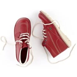 Kickers Kids Kick Hi Classic Ankle Boots - Red -Shoe Sales Shop Kickers KickHiKidsRT Red 3 40