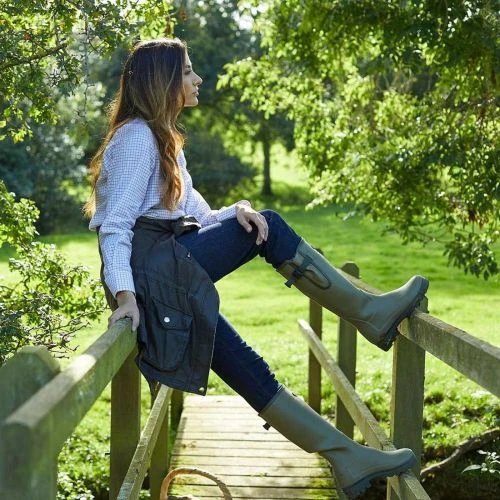 Le Chameau Womens Vierzon Jersey Lined Wellies Rain Boots - Vert Vierzon 8 Le Chameau Womens Vierzon Jersey Lined Wellies Rain Boots - Vert Vierzon - Image 6