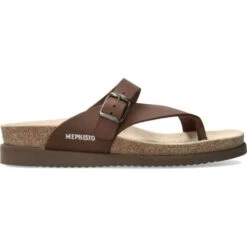 Mephisto Womens Helen Toe Post Sandals - Dark Brown