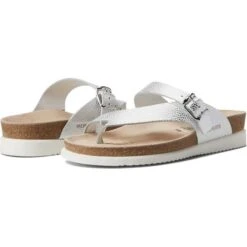 Mephisto Womens Helen Toe Post Sandals - Silver -Shoe Sales Shop Mephisto Helen Silver 3 5