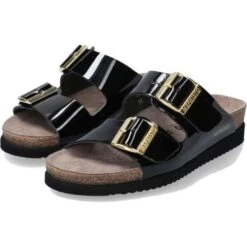 Mephisto Womens Hester Vernis Adjustable Sandals - Black