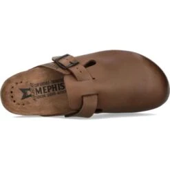 Mephisto Mens Nathan Scratch Leather Clog - Dark Brown -Shoe Sales Shop Mephisto Nathan Brown 2 8