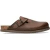 Mephisto Mens Nathan Scratch Leather Clog - Dark Brown -Shoe Sales Shop Mephisto Nathan Brown 3 8