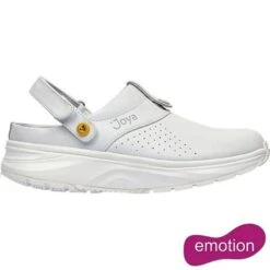 Joya Womens IQ ESD Leather Clog Shoes - White