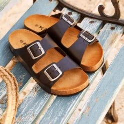 Plakton Womens Malaga Adjustable Slide Sandals - Black -Shoe Sales Shop Plakton Malaga 180010 Black 5 7