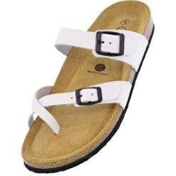 Plakton Womens Savannah Strappy Toe Post Sandals - Napa Rust White -Shoe Sales Shop Plakton Savannah 181032 BLANCO A 7