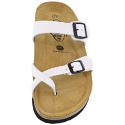 Plakton Womens Savannah Strappy Toe Post Sandals - Napa Rust White -Shoe Sales Shop Plakton Savannah 181032 BLANCO B 7