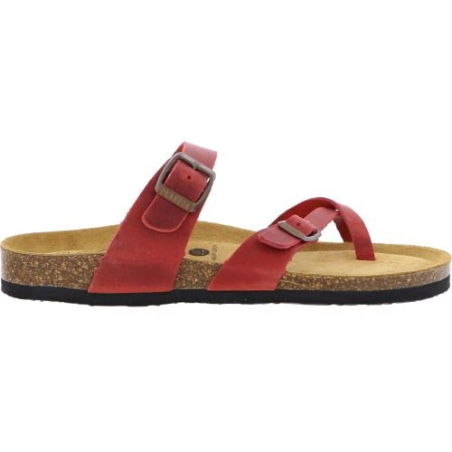 Plakton Womens Savannah Strappy Toe Post Sandals - Rojo Red 4 Plakton Womens Savannah Strappy Toe Post Sandals - Rojo Red - Image 2