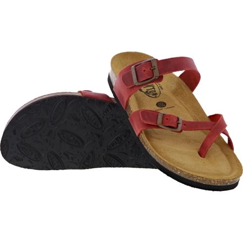 Plakton Womens Savannah Strappy Toe Post Sandals - Rojo Red 5 Plakton Womens Savannah Strappy Toe Post Sandals - Rojo Red - Image 3