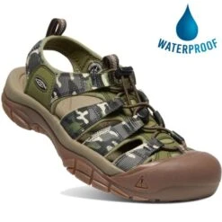 Keen Mens Newport H2 Sandals - Camo Olive Drab