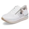 Remonte Womens Wide Fit Trainers - White Rose Gold -Shoe Sales Shop Remonte D1318 80 White 1 6