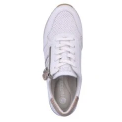 Remonte Womens Wide Fit Trainers - White Rose Gold -Shoe Sales Shop Remonte D1318 80 White 4 6