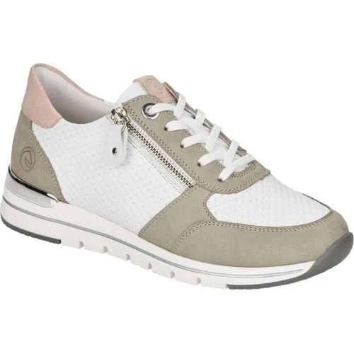 Remonte Womens R6706-80 Trainers - White Green Pink 3 Remonte Womens R6706-80 Trainers - White Green Pink