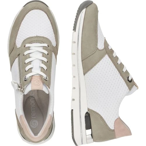 Remonte Womens R6706-80 Trainers - White Green Pink 5 Remonte Womens R6706-80 Trainers - White Green Pink - Image 3