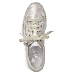 Rieker Womens 53715 Wedge Shoes - Moon Dollaro Rose Metallic Cement -Shoe Sales Shop Rieker 53715 90 Silver 4 6