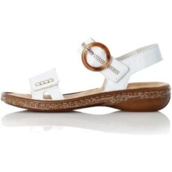 Rieker Womens Adjustable Comfort Sandals - White 10 Rieker Womens Adjustable Comfort Sandals - White -Shoe Sales Shop Rieker 628Z3 White 4 6
