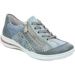 Rieker Womens Zip Lace Up Shoes Trainers - Sky Blue