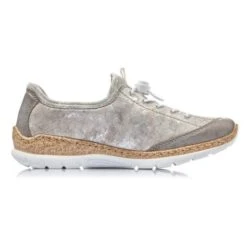 Rieker Womens N42K6 Shoes - Grey Rose Metallic Silverflower