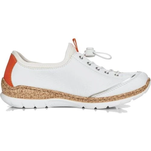 Rieker Womens N42T0 Slip On Shoe - White Orange 6 Rieker Womens N42T0 Slip On Shoe - White Orange - Image 4