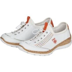 Rieker Womens N42T0 Slip On Shoe - White Orange 11 Rieker Womens N42T0 Slip On Shoe - White Orange -Shoe Sales Shop Rieker N42T0 White 6 6