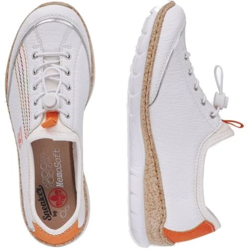 Rieker Womens N42T0 Slip On Shoe - White Orange 9 Rieker Womens N42T0 Slip On Shoe - White Orange - Image 7