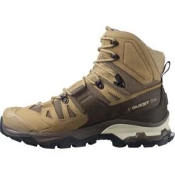 Salomon Mens Quest 4 GTX Waterproof Walking Hiking Boots - Kelp Wren Bleached Sand -Shoe Sales Shop Salomon Quest4GTX KelpWrenSand 7 21