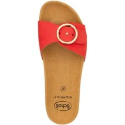 Scholl Womens Malibu Mule Adjustable Slide Sandals - Red -Shoe Sales Shop Scholl MalibuMule Red 3 5