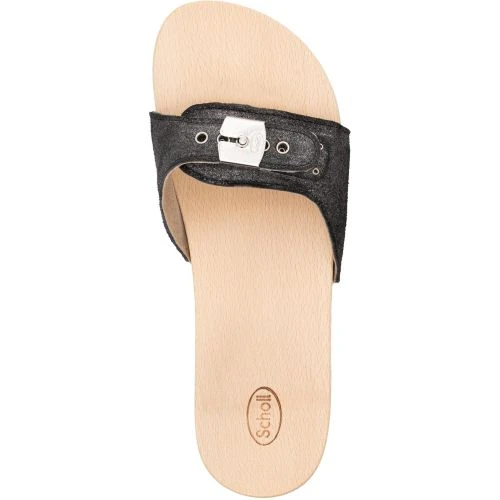 Scholl Womens Pescura Flat Wooden Slide Sandal - Black 5 Scholl Womens Pescura Flat Wooden Slide Sandal - Black - Image 3