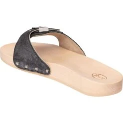 Scholl Womens Pescura Flat Wooden Slide Sandal - Black 9 Scholl Womens Pescura Flat Wooden Slide Sandal - Black -Shoe Sales Shop Scholl PescuraFlat Black 4 5