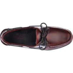 Sebago Mens Schooner Vintage Leather Boat Deck Shoes - Brown 925 -Shoe Sales Shop Sebago SchoonerWaxed BrownGum 3 8