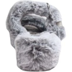 Skechers Womens Cozy Wedge Vegan Faux Fur Slide Slippers - Grey -Shoe Sales Shop Skechers CozyWedge Gray 3 5
