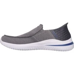 Skechers Mens Delson 3.0 Cabrino Slip Ins Trainers - Black Grey -Shoe Sales Shop Skechers DelsonCabrino Gray 3 11