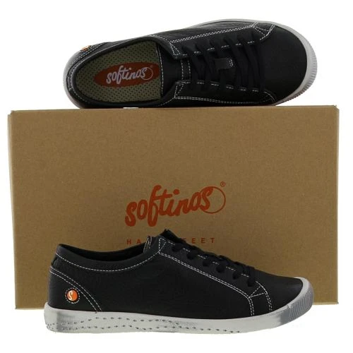 Softinos By Fly London Womens Isla Leather Trainers - Black Smooth 8 Softinos By Fly London Womens Isla Leather Trainers - Black Smooth - Image 6