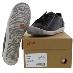 Softinos By Fly London Womens Isla Leather Trainers - Black Smooth 16 Softinos By Fly London Womens Isla Leather Trainers - Black Smooth -Shoe Sales Shop Softinos Isla SmoothBlack20 SOLE 11