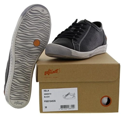 Softinos By Fly London Womens Isla Leather Trainers - Black Smooth 9 Softinos By Fly London Womens Isla Leather Trainers - Black Smooth - Image 7