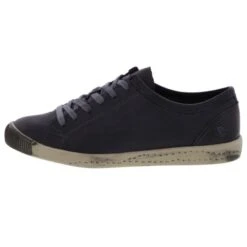 Softinos By Fly London Womens Isla Soft Leather Trainers Shoes - Anthracite -Shoe Sales Shop Softinos Isla WashedAnthracite01 6