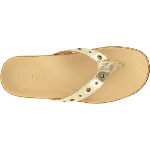 Strive Womens Saria Toe Post Sandals - Gold Metallic 5 Strive Womens Saria Toe Post Sandals - Gold Metallic - Image 3