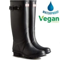 Hunter Womens Huntress Wide Fit Wellington Boots - Navy