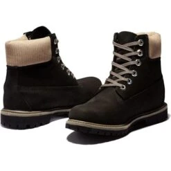 Timberland Womens 6 Inch Premium Waterproof Boots - Black - A2MCC -Shoe Sales Shop Timberland A2MCC BlackNubuck 5 20